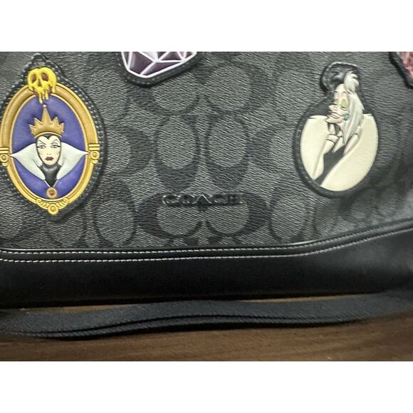 Coach Disney Graham Structured Tote Large Disney Villans Signature Canvas Black - Picture 12 of 16